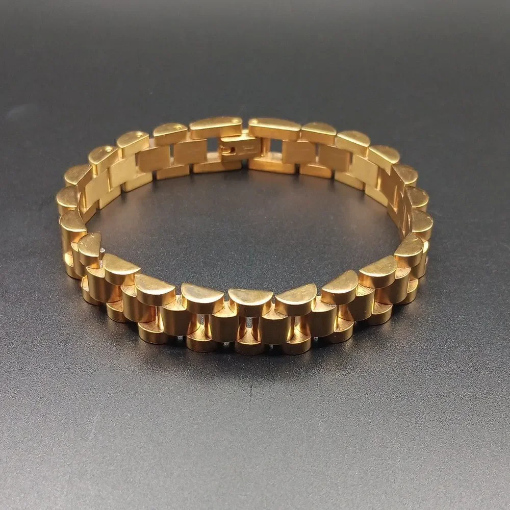 NEW Stainless Steel‎ Band Bracelet Goldtone 7